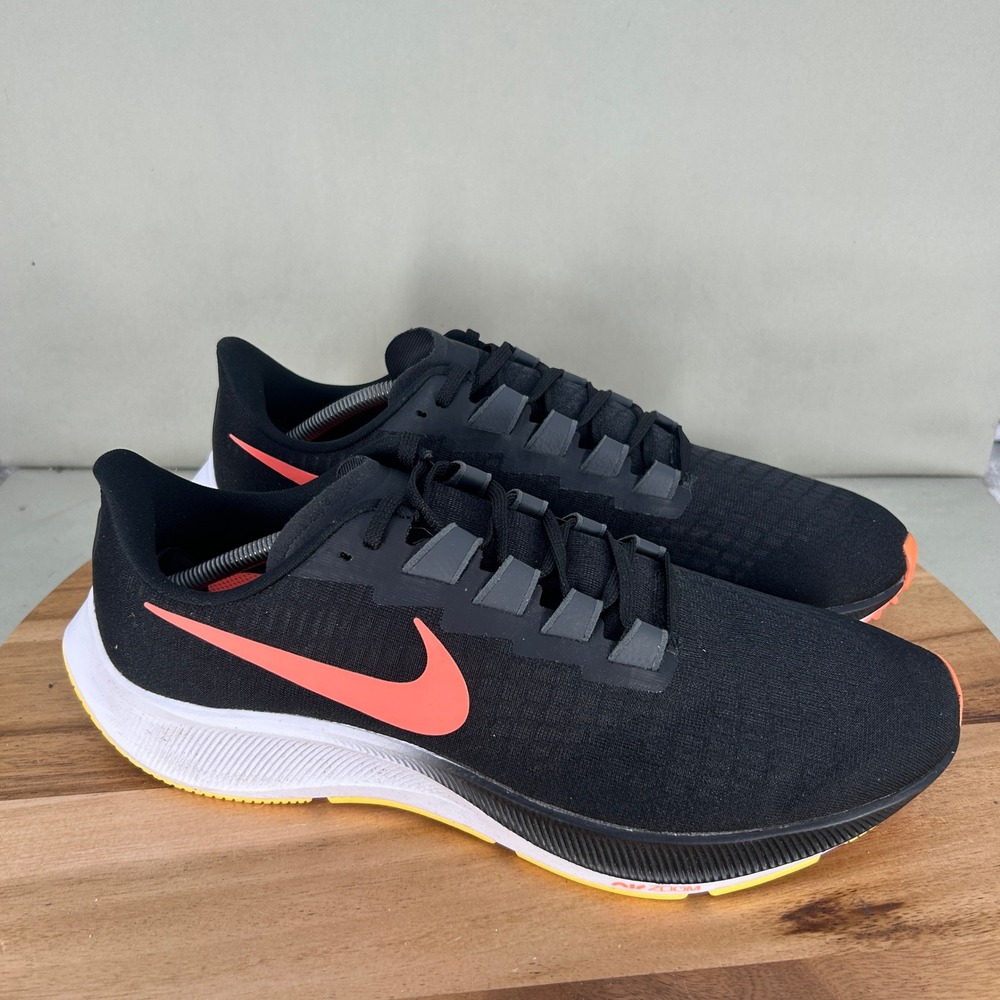 Nike Air Zoom Pegasus 37 Mens Running Shoes Black Orange BQ9646-010 Size 13
